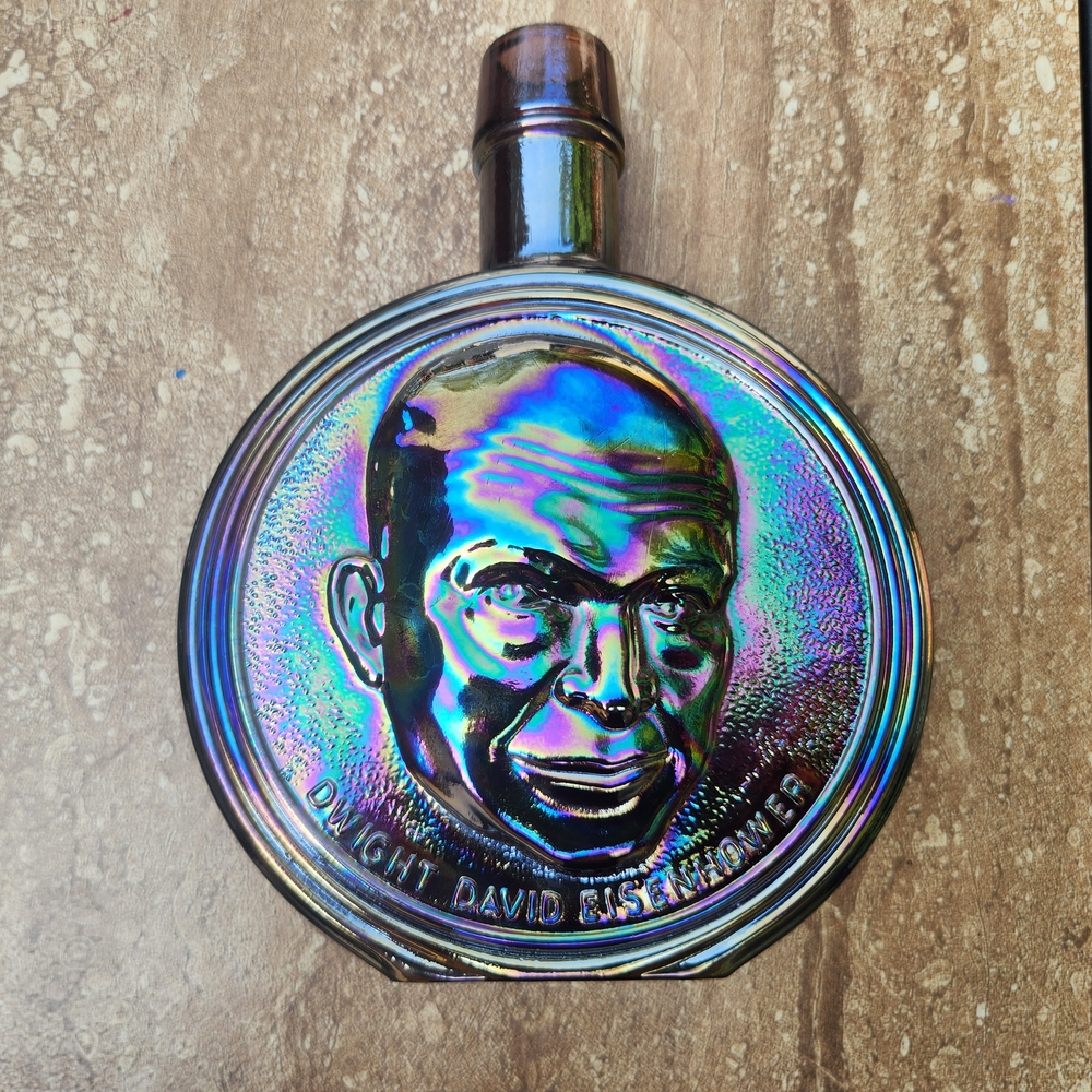 Wheaton Carnival Glass 1st Ed. Dwight D Eisenhower "Peace With Justice" Decanter